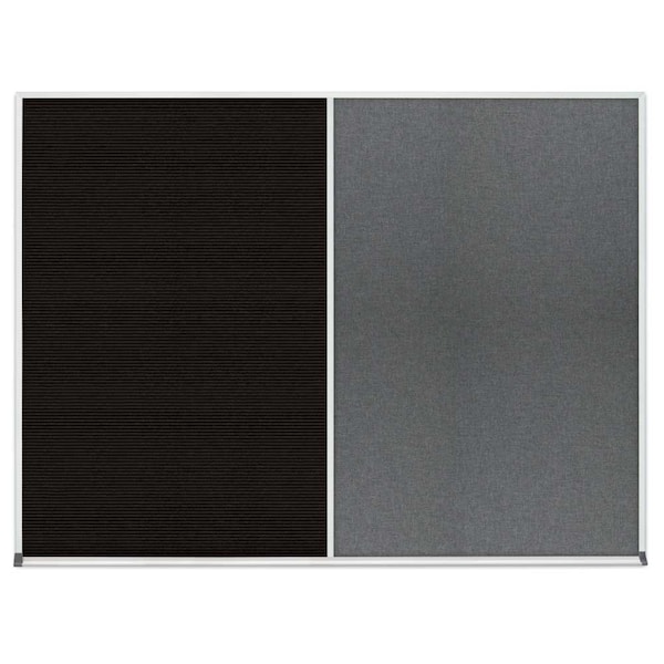 Triple Door Radius Corkboard, 72"x36", Sat, UV7005RC-SATIN-COBACC